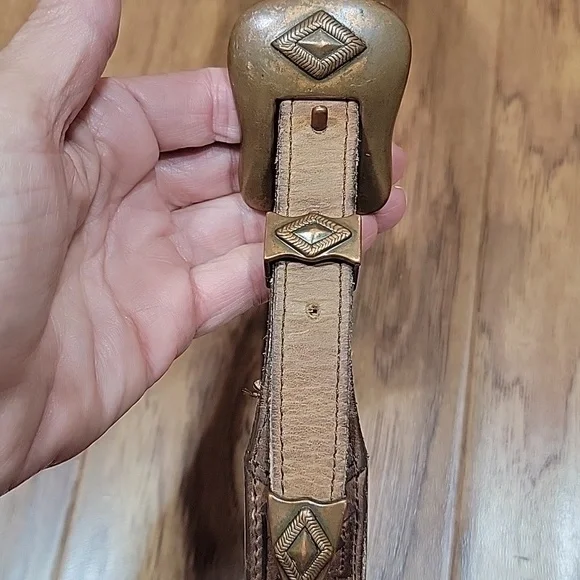 Nocona Copper & Leather Belt 28 - Picture 7 of 12